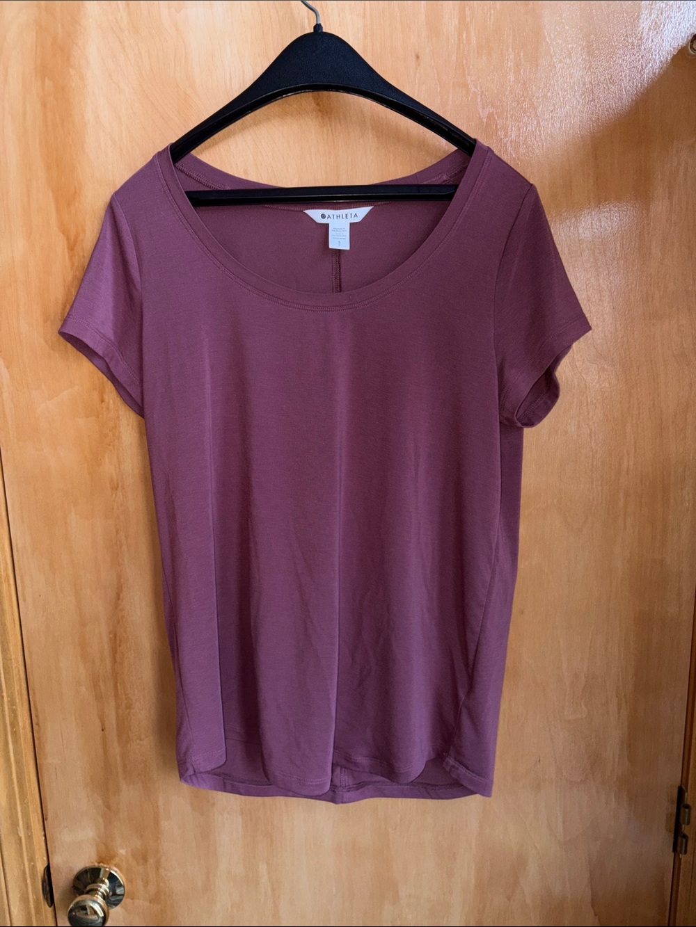 Athleta Scoop Neck Short Sleeve Tee — Mauve Plum